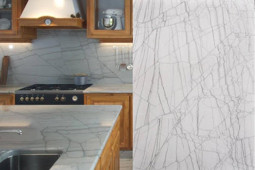 A kitchen with Macaubas Giotto quartzite worktops Credit: GSM Group
