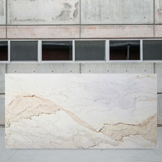 an image of a Palissandro Marble slab outside a stone yard