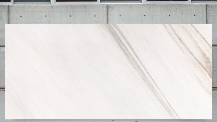 an image of a Palissandro Classico Marble slab in a polished finish outside a stone yard