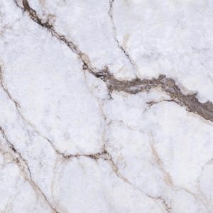 a close-up of Calacatta Borghini printed quartz