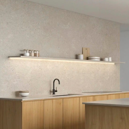 Ascale Antalya Sand kitchen worktops and splashback