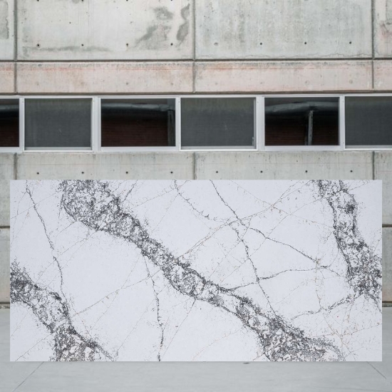 an image of CRL Quartz Pantheon Grey slab