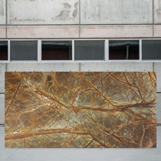 Rainforest Brown Marble leather slab