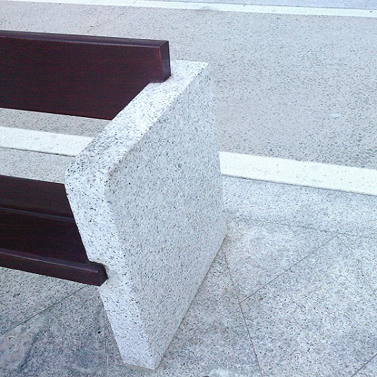 outdoor Bianco Perla Granite bench