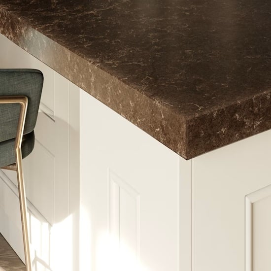 a Silestone Chateau Brown worktop in 3cm thickness