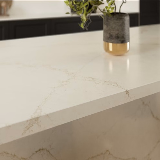 a Silestone Blanc Elysee 30mm thick worktop