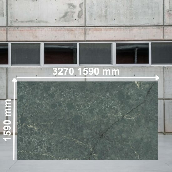 an image of a Silestone Jardin Emerald slab