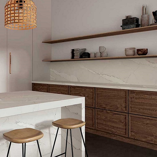 Caesarstone Layalite island waterfall