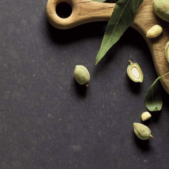 a close-up of a Caesarstone Raven countertop