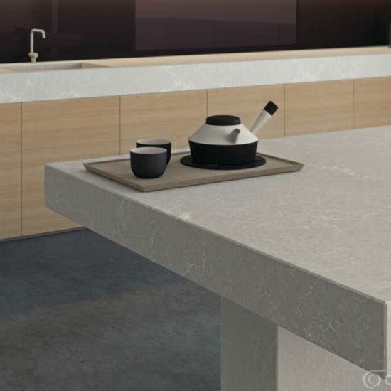 a Caesarstone Alpine Mist 30mm quartz worktop