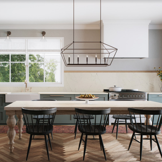 Caesarstone Aterra Blanca kitchen island