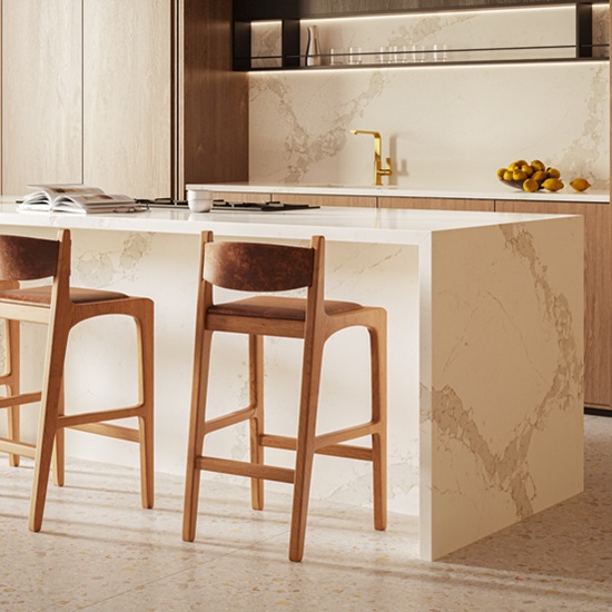 Caesarstone Calacatta Nectar island