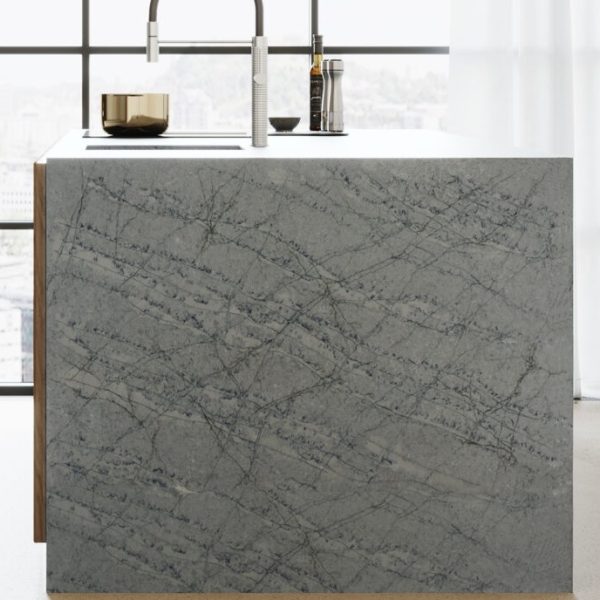 CRL Quartz Cristallo Platino kitchen island