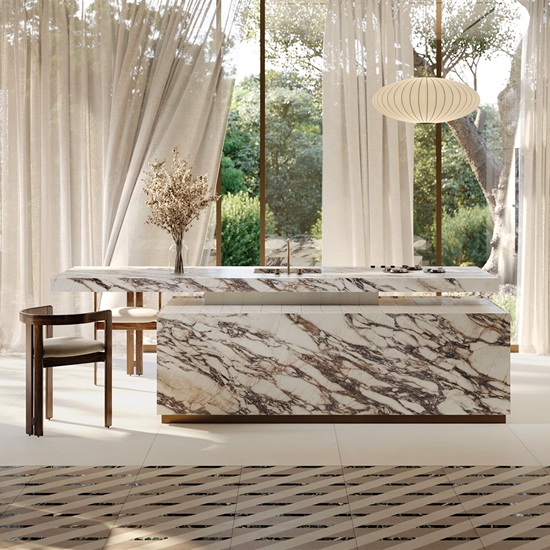 Sapienstone Fior Di Viola 4D kitchen island