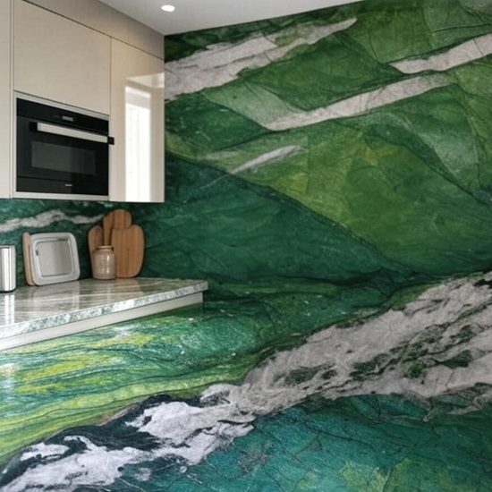 Patagonia Verde Quartz kitchen