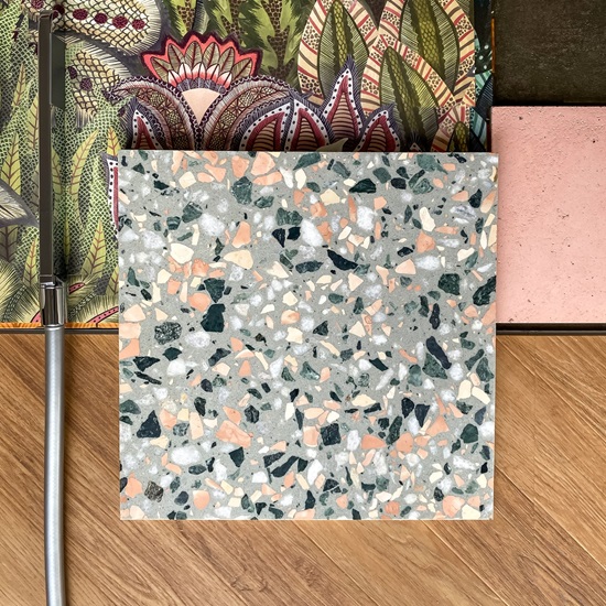 light grey and pink Terrazzo Mazzanti design scheme