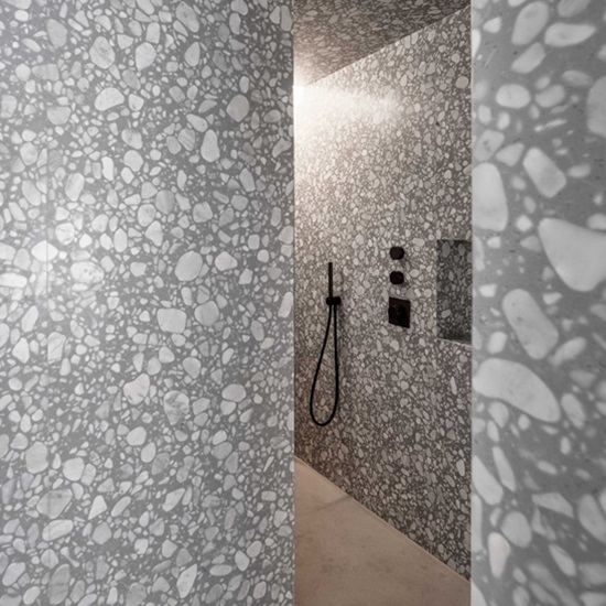 Terrazzo Palladio Griso bathroom