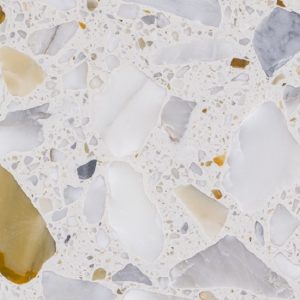 close-up of Terrazzo Arabescato Bianco