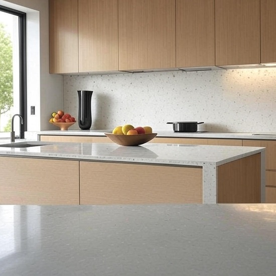 off white Terrazzo Bianco Avorio worktops