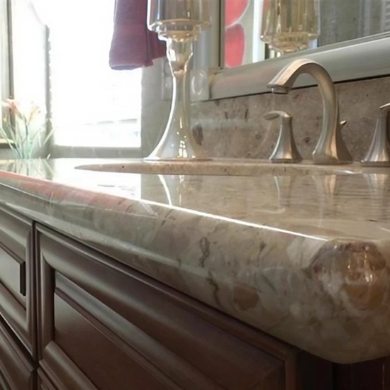 dark beige Terrazzo worktop Breccia Aurora