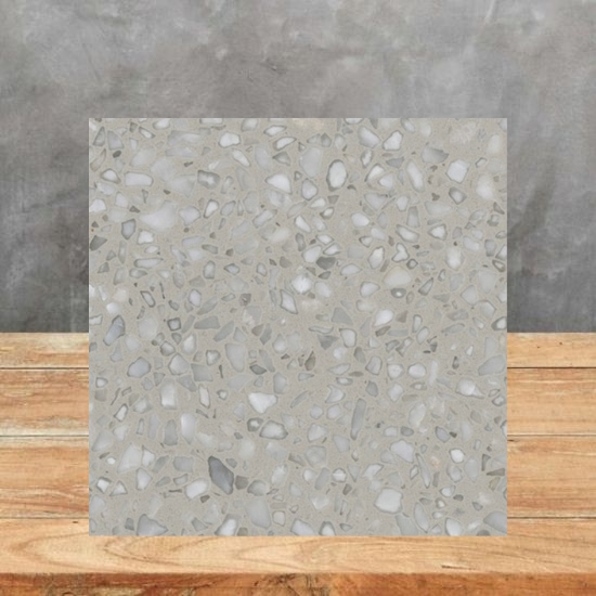 light grey and white terrazzo Camden sample