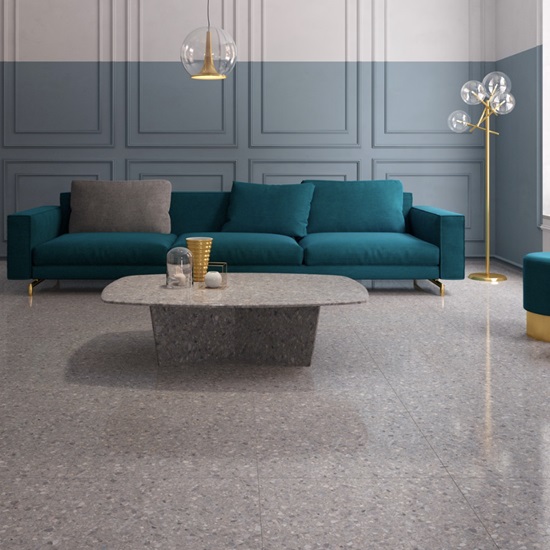 light grey and white terrazzo Camden table top