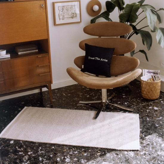 black Terrazzo Nero Portoro floor tiles