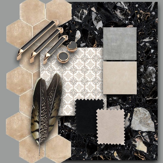 black Terrazzo Nero Portoro design
