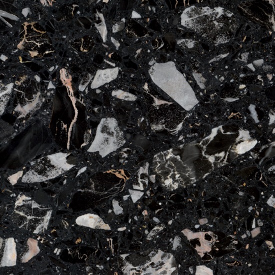 a close-up of Terrazzo Nero Portoro