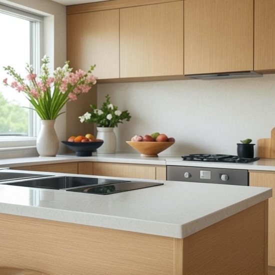 cream and beige Terrazzo Ninfea worktops