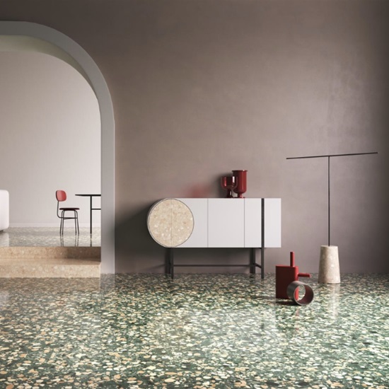 green Terrazzo Palladio Fenice floor tiles