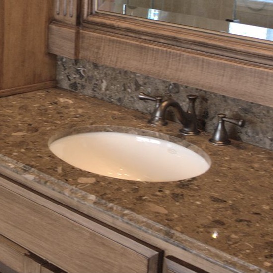 brown Terrazzo Rasotica bathroom worktop