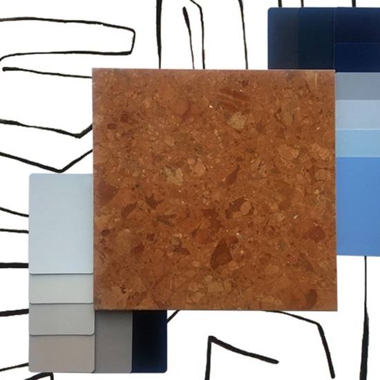 red terrazzo Rosso Verona design scheme