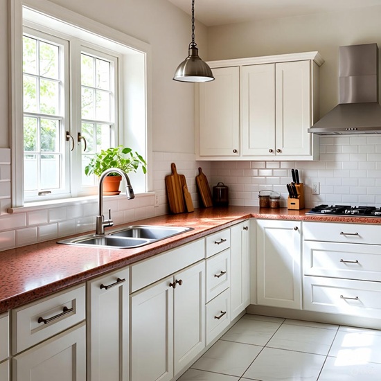 red terrazzo Rosso Verona kitchen countertops