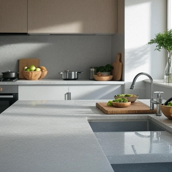 beige white veins Terrazzo Tibet kitchen Worktop