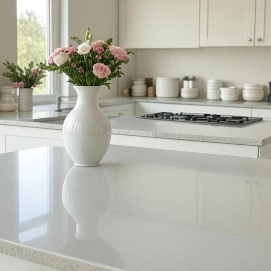 terrazzo Dalmata Beige kitchen island