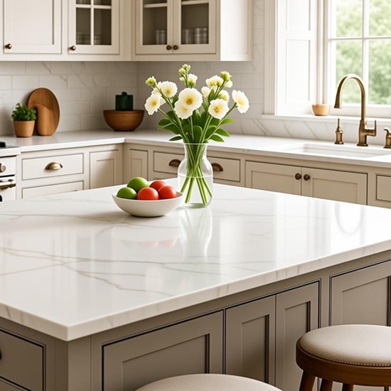 Calacatta Gold Bergamo quartz kitchen countertop