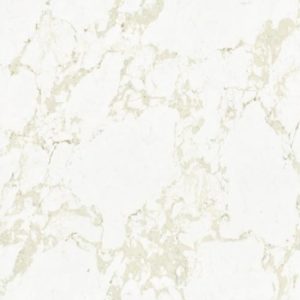 a close-up of Calacatta Gold Santorini quartz