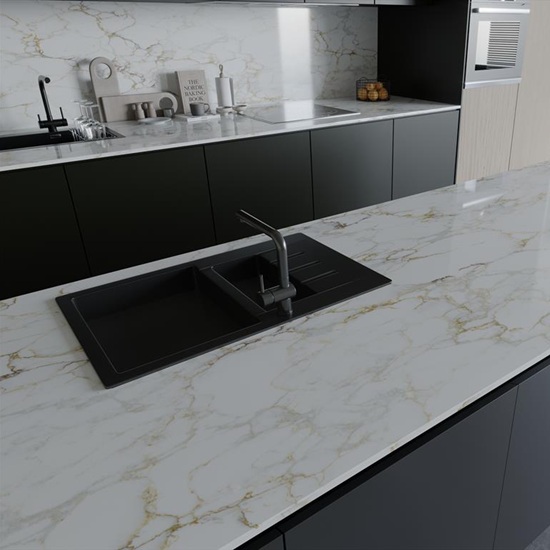 Calacatta Macchia Vecchia Jumbo kitchen island