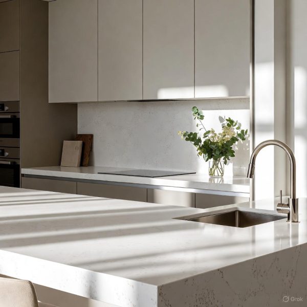Super white Giant Quartz kitchen