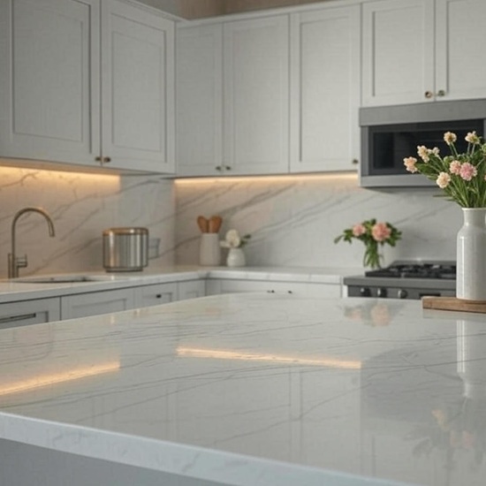 Calacatta White Alaska kitchen island