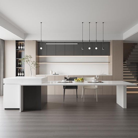 Crema Marfil Quartz kitchen