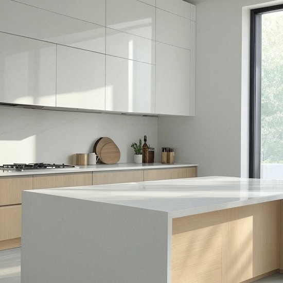 Solid White Giant Quartz countertop
