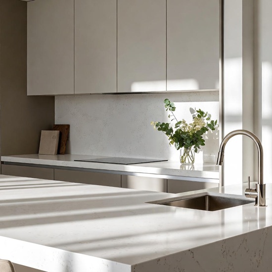 White Carrara Extra Jumbo kitchen