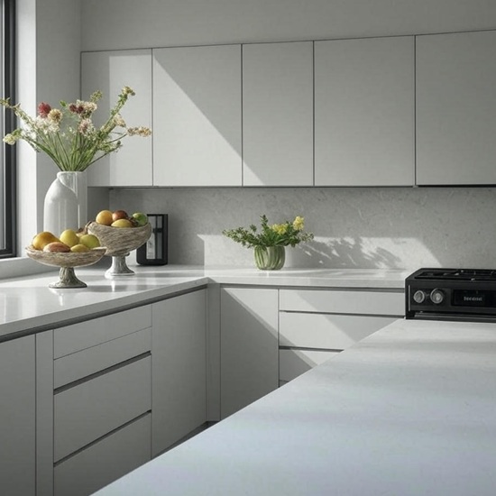 White Carrara Extra Jumbo kitchen countertops