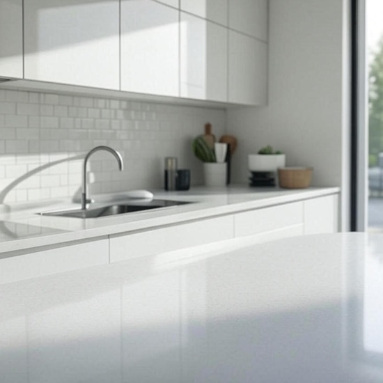 White Carrara Light Quartz Giant worktops