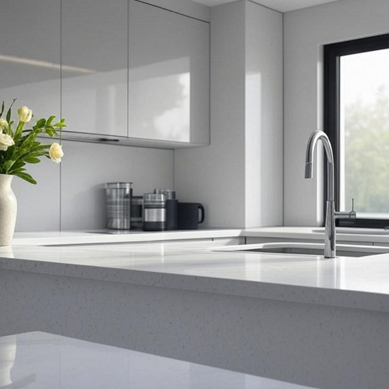 White Carrara Light Quartz Giant countertops