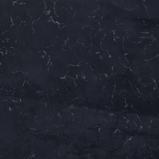 Close-up detail of Carrara Nero quartz texture, white base with elegant black veins in a Carrara-inspired design